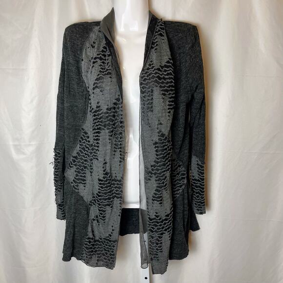 Cativa Women’s Open Front Cardigan Medium Shredded Indie Sleeze Grunge Goth Y2K - Picture 1 of 7